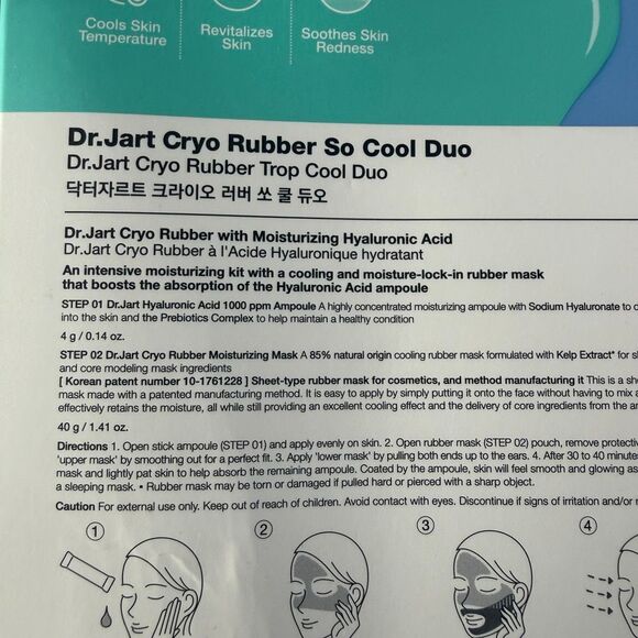 DR JART+ Cryo Rubber So Cool duo Face Masks NWT - Picture 5 of 5